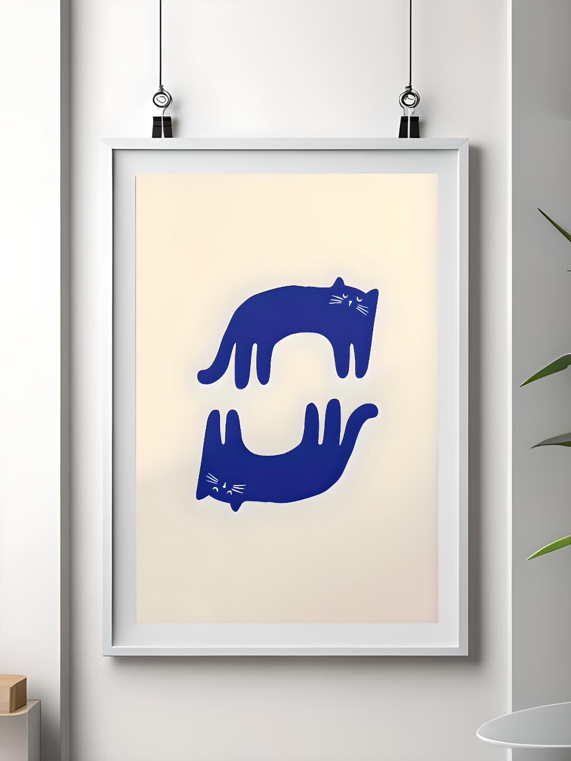 Cat Print Blue Minimalist Poster Dopamine Decor Retro Cat Print Funky Animal Poster Cat Lovers Decor Digital Download 1 Print