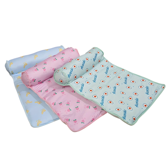 Cooling Pet Mat with Pillow | Comfortable Non-Slip Bed for ALL SIZE Dogs & Cats | Ideal Indoor & Outdoor Summer Use