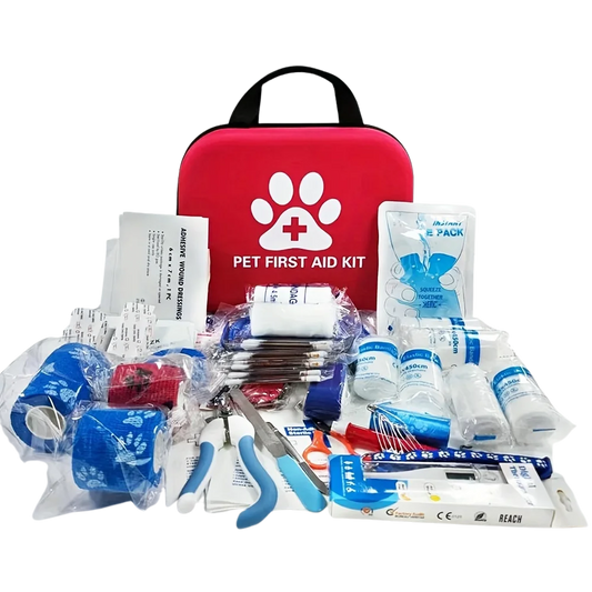 61-Piece Portable Pet First Aid Kit - Emergency Medical Supplies for Dogs & Cats | Compact EVA Case for Camping, Hiking & Travel