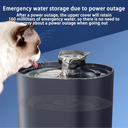 Automatic Cat Water Fountain USB Electric | Quiet Mute Pump Filtered Recirculating Pet Drinker | Cute Cat Ears for Cats & Dogs