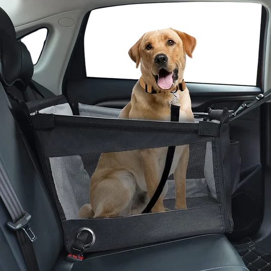 Premium Dog Car Seat & Carrier - Safe, Stable Travel Basket for Small Dogs & Puppies - Breathable Mesh, Waterproof & Anti-Slip (Fits Most Vehicles)